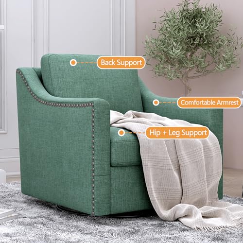 Sillón Plegable Algodón Lino Verde miniatura 5