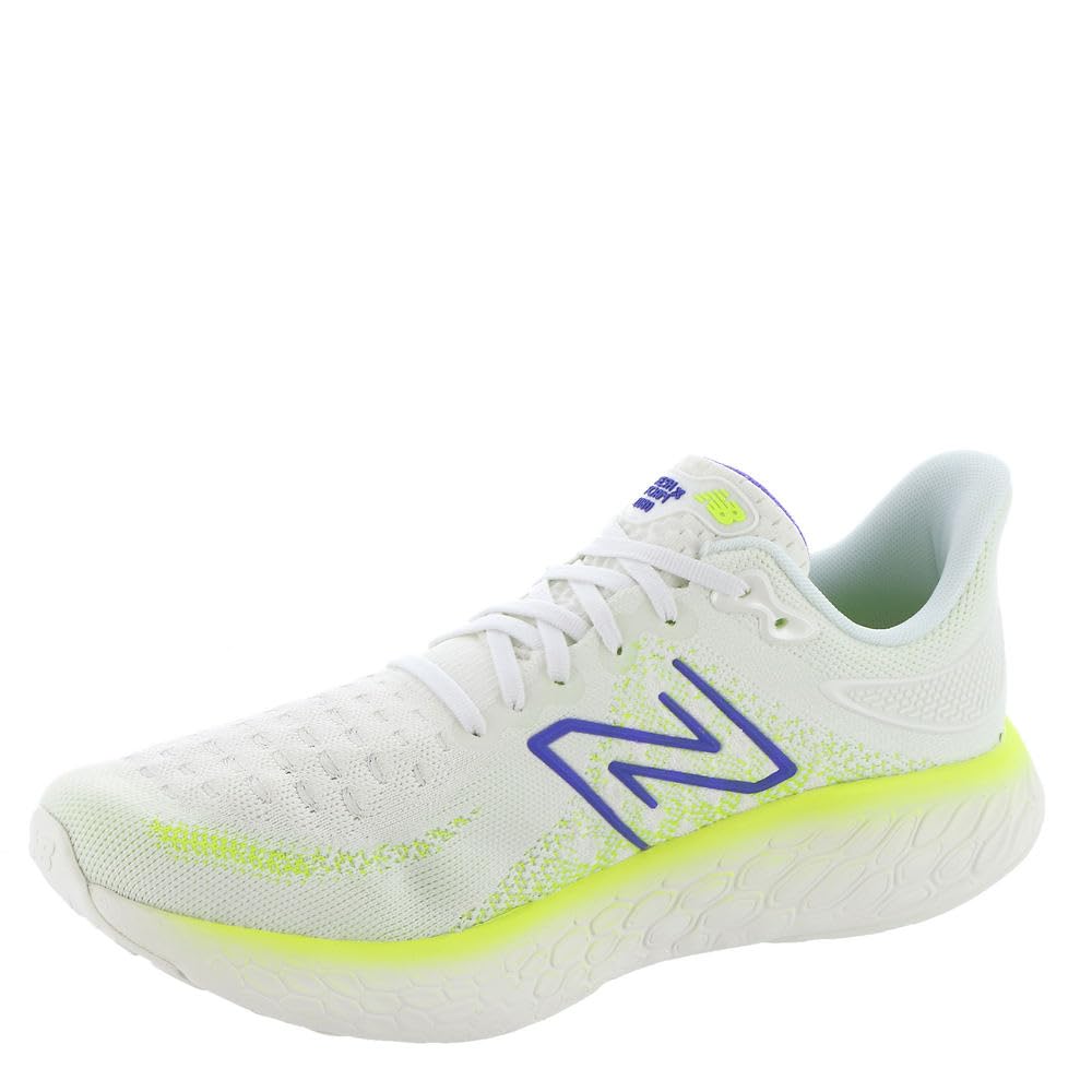 New Balance Men's Fresh Foam X 1080 V12 Running Shoe, Sea Salt/Electric Indigo, 10
