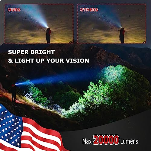 Rechargeable-Headlamp20000-High-Lumen-Bright-8-LED-Head-Lamp-with-Red-White-Light-IPX4-Waterproof-Headlight8-Mode-Head-Flashlight-for-Outdoor-Running-Hunting-Fishing-Hiking-Camping-Gear