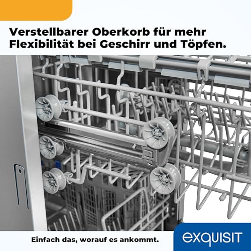 Exquisit Geschirrspüler EGSP2109-EB-030E inox | Teilintegrierter Geschirrspüler 45 cm | LED | 9 Maßgedecke | Spülmaschine 45 cm teilintegriert