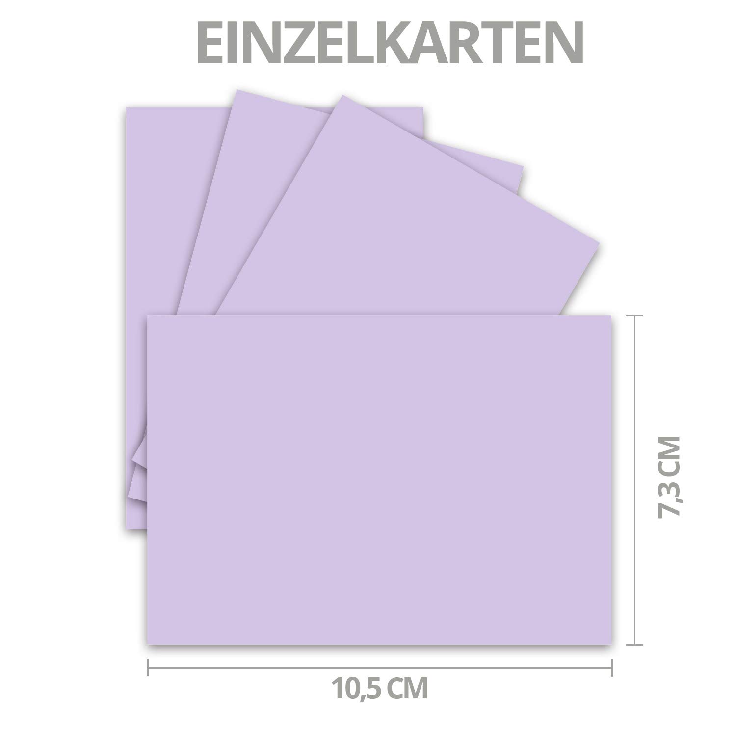 Set of 50 Cards with Envelopes, Set of Single Cards, DIN A7, 10.5 x 7.3 cm, Purple, with Envelopes, C7 Wet Seal, Gift Tags - Image 2