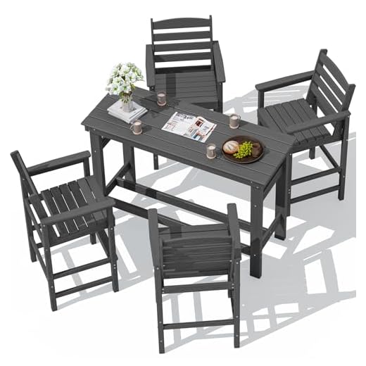 SERWALL Outdoor Bar Set with Umbrella Hole