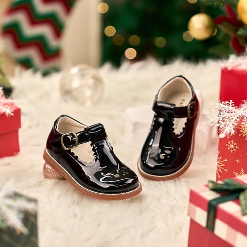 Image of Felix & Flora Toddler Little Girl Mary Jane Dress Shoes - Ballet Flats for Girl Party School Shoes