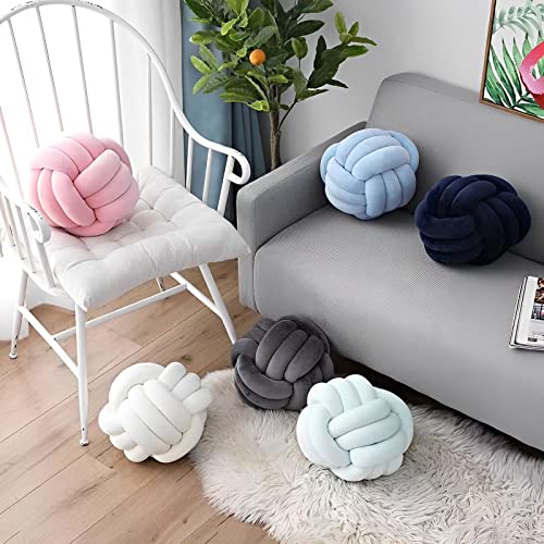 KEBAIHUA Knot Ball Pillows, Round Throw Pillow Cushion (Dark Blue,11") by KEBAIHUA - Used condition - Image 5