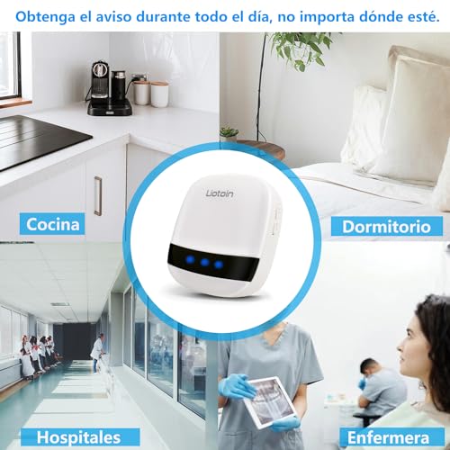 Buscapersonas inalámbrico de cuidador con 2 botones de llamada de emergencia para ancianos en casa 5