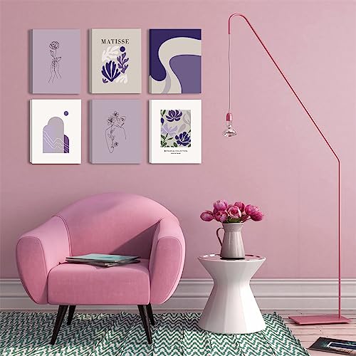 Image of CHDITB Matisse Canvas Wall Decor Matisse Wall Art Set Of 6(8X10 Inches) Vintage Matisse Posters Flower Pictures, Abstract Floral Painting For Bedroom Living Room Dorm Gallery Girl Room Artwork