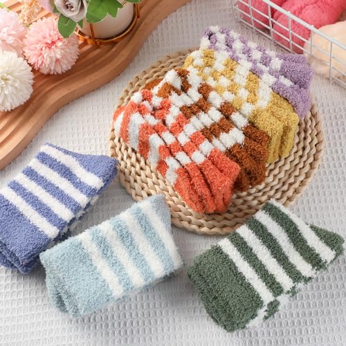 Image of Hicarer 36 Pairs Thicker Warm Fuzzy Socks for Women Bulk Plush Mother's Day Gift Slipper Socks Adult