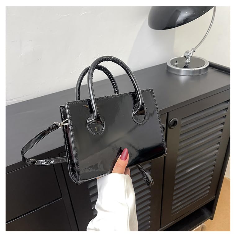 Image of Patent Leather Handbag Shinny Clutch Purse Mini Shoulder Bag Evening Purse for Women