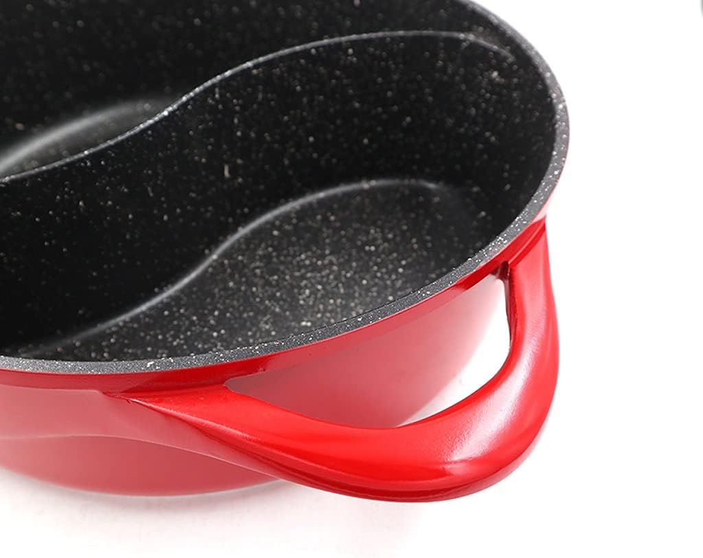 Sauce Pot Chinese Fondue Chinoise 6.5L Double-Flavor Hot Pot Thick Non-Stick Induction Cooker