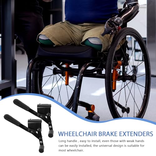 Palancas de freno para silla de ruedas de metal resistente y mango largo 7