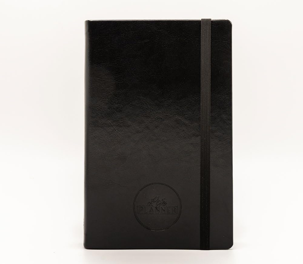 Life Planner Motivational Diary Made in Italy, Classic Black (2024), Small