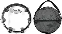 Pandeiro injetado pele nailon transparente preto Torelli TP348 PT com Bag