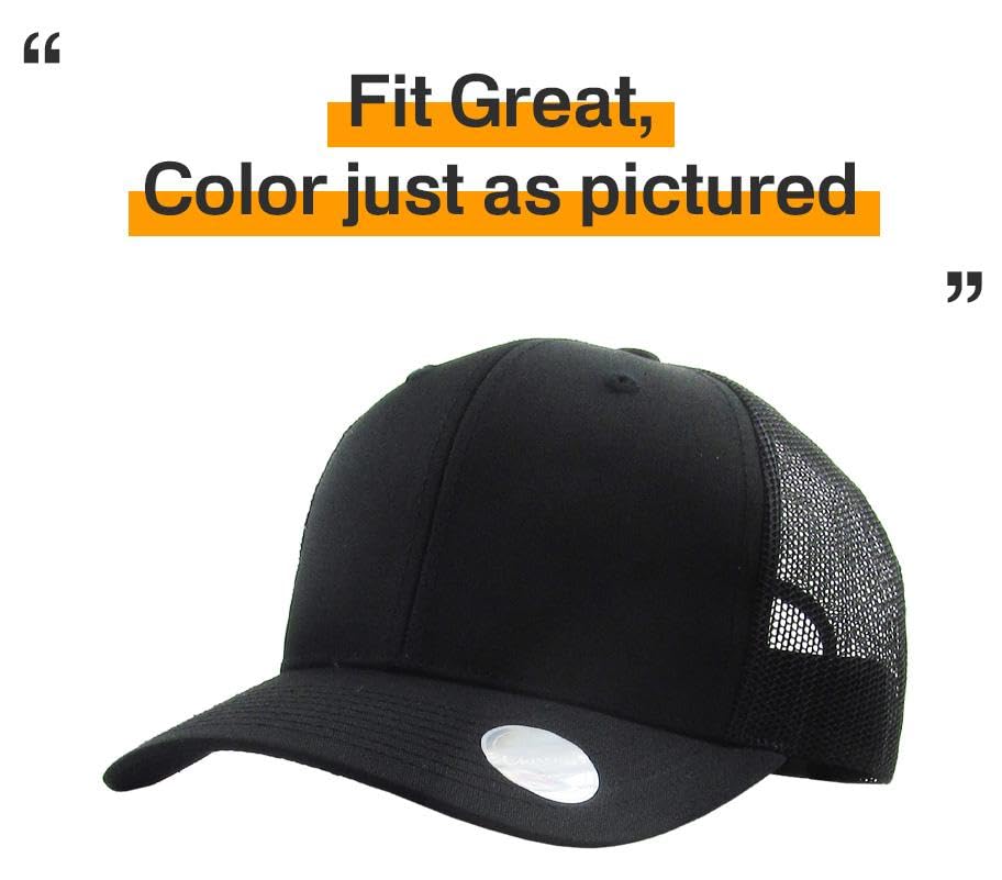 Image of Classic 6 Panel Cotton Twill Mesh Trucker Cap Hat Adjustable Snapback Hat