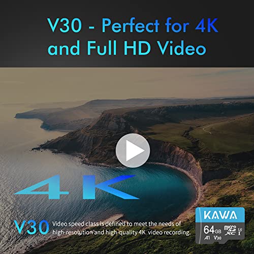 KAWA 64GB Micro SD Card, High Endurance Video Monitoring Card, microSDXC Flash Memory Card, A1, U3, Class10, V30 - Image 2