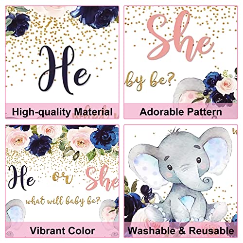 Skystuff Gender Reveal Decorations, He or She Backdrop Banner - Image 3
