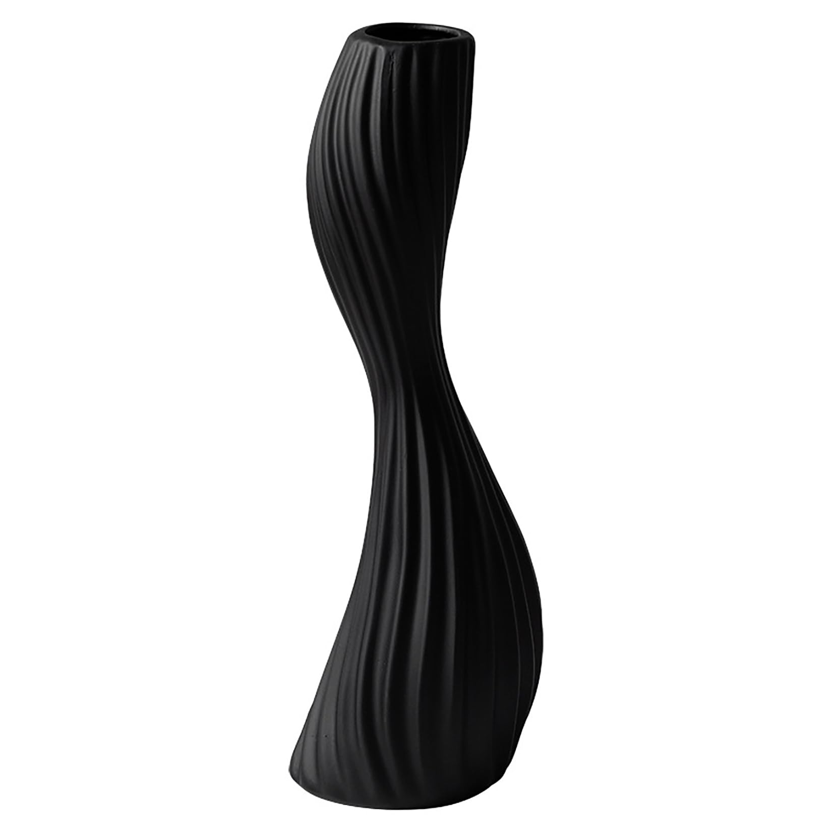 Jarrón Alto de Cerámica para Piso 40cm Moderno Florero Decoración para el hogar para salón Mesa Chimenea Mantel Entrada,Negro