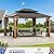 Modern Shade The Horizon Permanent Hardtop Gazebo 12' x 14' w/ 4 LED Lights, Outdoor Gazebo w/Galvanized Steel Double Roof, Patio Gazebo w/Decor Hooks, Mosquito Nettings, Wood-Looking
