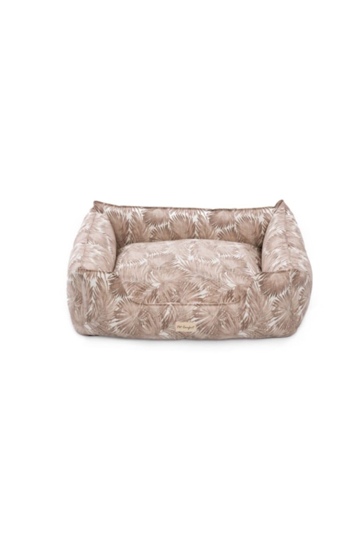 Pet Comfort Alpha Merta Açık Kahverengi-Beyaz Köpek Yatağı L 85x105cm