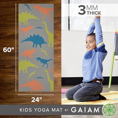 Gaiam Kids Yoga Mat Exercise Mat, Yoga for Kids with Fun Prints - Playtime for Babies, Active & Calm Toddlers and Young Children