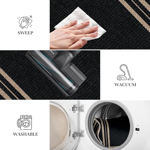 Tapete decorativo de yute EDIMENS 2x3 pies negro miniatura 4