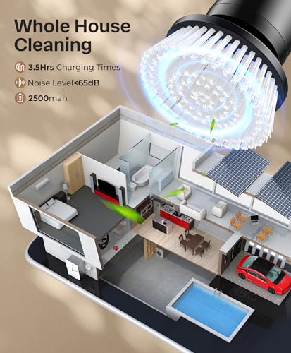 Image of LyriFine Electric Spin Scrubber, New Full-Body IPX7 Waterproof Bathroom Cleaner Brush, Shower Scrubber with Long Handle & 2 Speed, Heads Replacement, Cleaning Supplies for Tub Shower Tile Floor