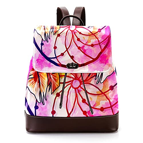 Boho Bohemia Tribe Mini bolso de cuero sintético, mochila para mujer, bolso escolar, Multicolor 20