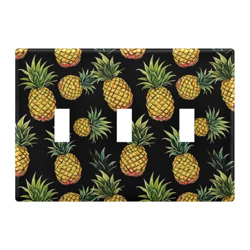Light Switch Cover Pineapple Wall Plates for Electrical Outlets 3 Gang 202a8706