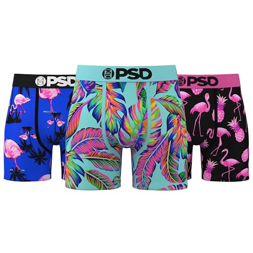 PSD Men's Boxer Briefs - Oasis 3 Pack, 5 Inch Inseam, Moisture-Wicking, Boxer Briefs for Men Pack, X-Large