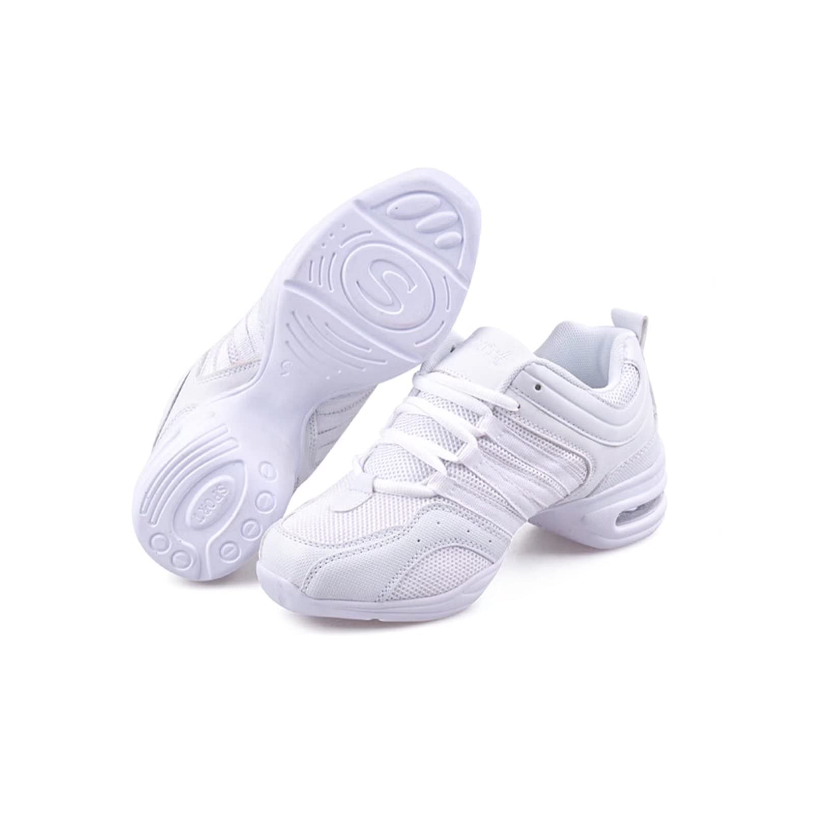 Women's Jazz Shoes Lace-up SneakersMesh Slip Thick Soled Jazz Dance Shoes Cushion Lady Girls Modern Breathable Air Cushion Split Sole Athletic Walking Dance Shoes