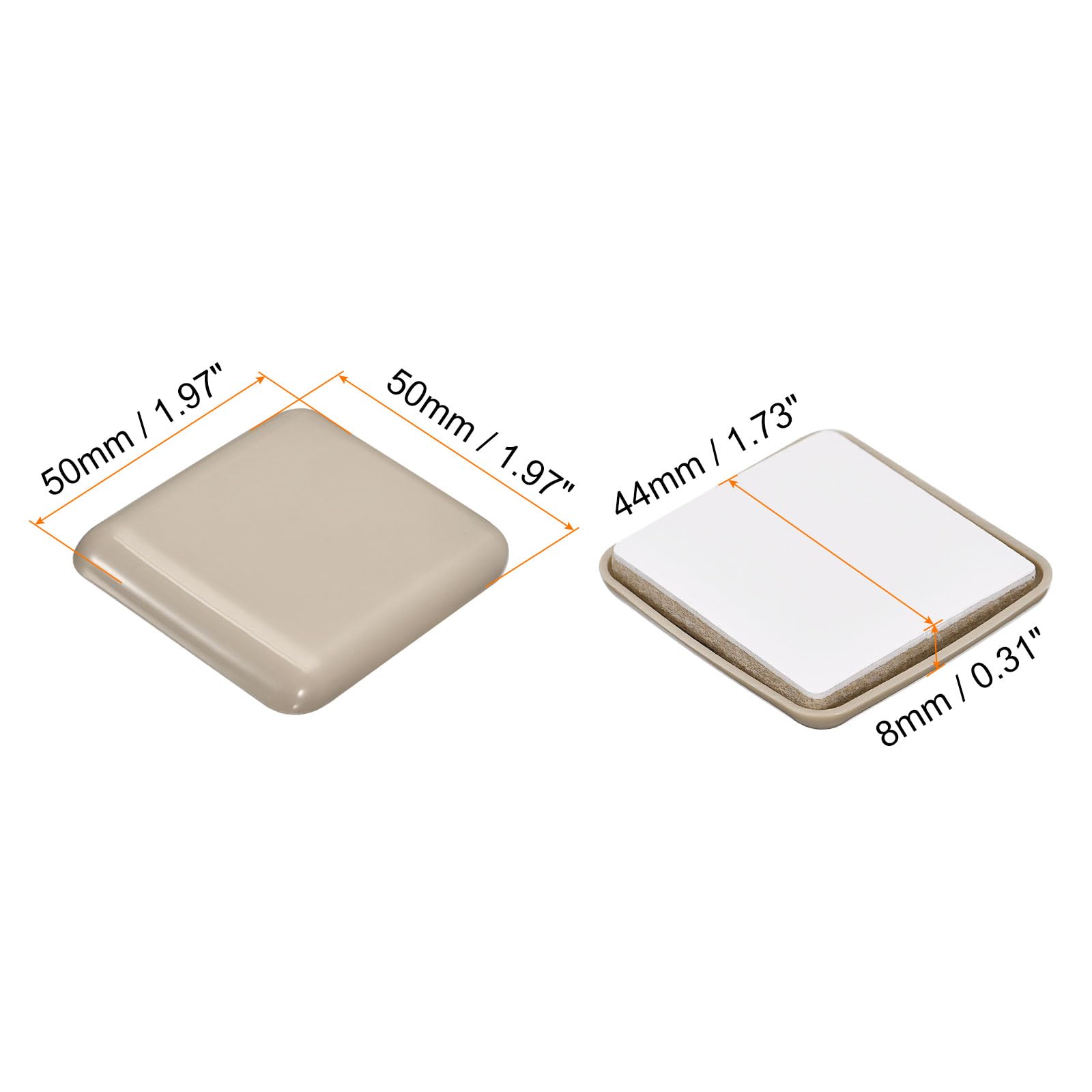 Uxcell Lot De 16 Patins De Meubles Carrés Autocollants En Plastique De