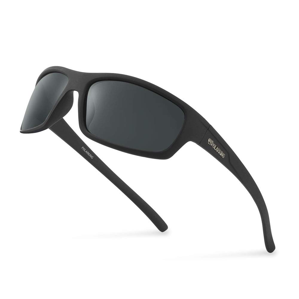 POLARKING Polarized Sport Sunglasses for Men Matte Finish Sun glasses Mirror Lens UV Blocking