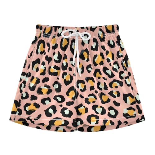 Bolaz Toddler Boys Swimwear Swim Trunks with Compression Liner 4T Cheetah Leopard Print