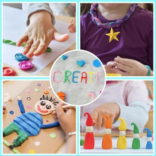 Image of Super Soft Air-Dry Craft Clay for Kids - Non-Toxic, Gluten-Free Modeling Dough Bar for Sculpting, Moulding, Art & School Projects - Never Hardens, Smooth Texture Sensory Play Clay for Children