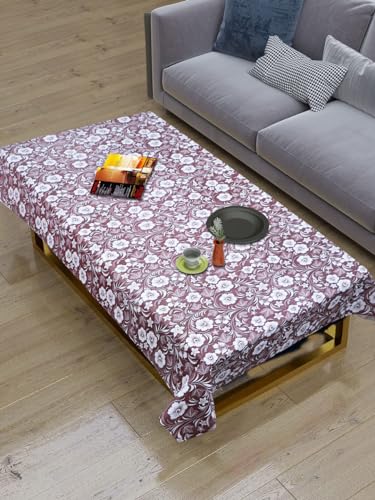 Image of Dakshya Industirs PVC Waterproof Table Cover 36x54 Inch Floral Printed Center Table Cover Washable Plastic Table Sheet Oilproof Dining Table Cover for Coffee Table Living Room Home (Royal Bloom)