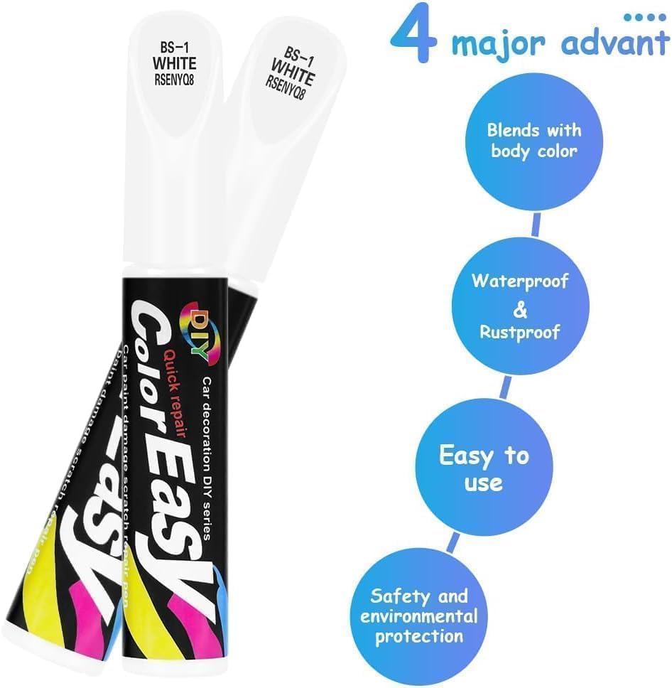 Image of Car Scratch Remover Touch Up Paint Pen Automotive Car Paint Pen 2 In 1 Car Paint Scratch Repair for Deep Scratches Special-Purpose Car Paint (Classic-White)