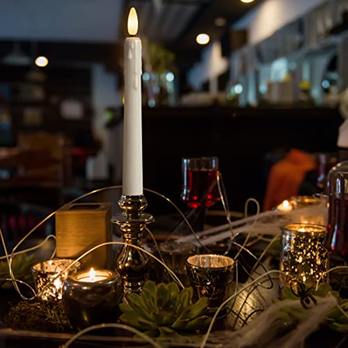 Daord 7.9" Flameless Led Taper Candles With Remote And Timer, Battery Operated Candle Stick Warm Light Flickering With Sunction Cup, For Valentine's Day Holiday Wedding Decor(2 Packs,Ivory) #TOP4