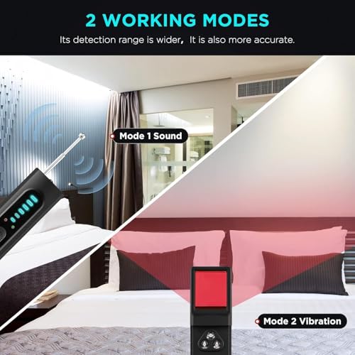 Image of KRLZ Hidden Camera Detector, Protable Anti-Spy Camera Detector, RF Wireless Signal Scanner, GPS Tracker Detector for Travel, Hotel, Bathroom, Office, Car, 6 Levels Sensitivity