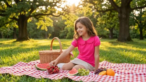 Image of Magic Park 12M-14Y Toddler Short Sleeve T-Shirt Girls Ruffle Blouse Kids Solid Color Tee Casual Tops Holiday Clothes