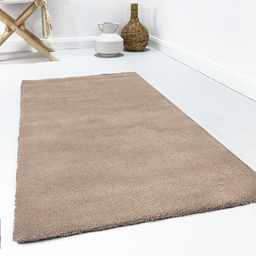 Wecon Home Esprit Schurwollteppich Hochflor modern, kuschelig, für Wohnzimmer, Schlafzimmer oder...