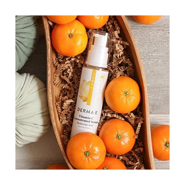 DERMA-E-Vitamin-C-Concentrated-Serum-with-Hyaluronic-Acid--All-Natural-Antioxidant-Rich-Facial-Skin-Serum--Hydrating-Smoothing-and-Brightening-Vitamin-C-Face-Serum-2-oz DERMA E Vitamin C Concentrated Serum with Hyaluronic Acid, Vitamin E & Aloe, All Natural, Antioxidant-Rich Concentrated Facial Serum â Firming and Brightening Vitamin C Face Serum, 2oz