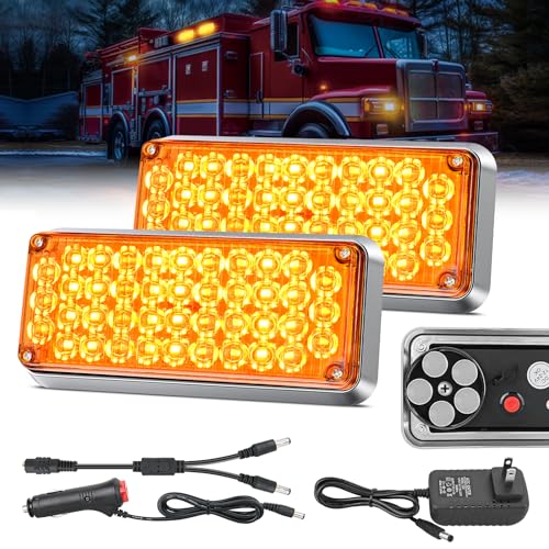 Image of Nilight 2PCS 42LED Amber Magnetic Strobe Lights Surface Mount Waterproof