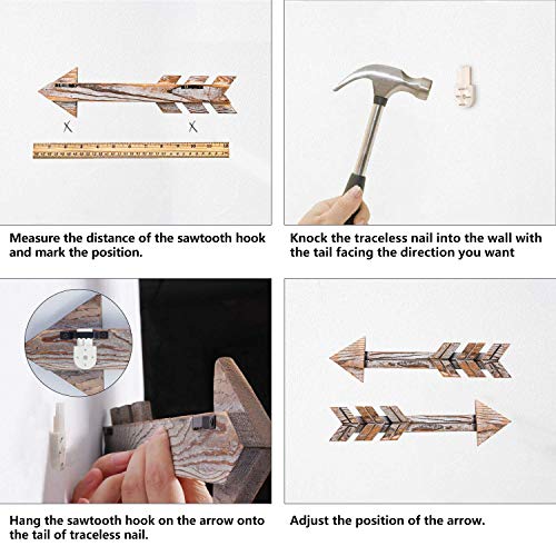TIMEYARD Arrow Decor, Set of 2 Arrows, Rustic Wood Arrow Sign Wall Decor - Decorative Farmhouse Home Wall Hanging Decor - Thumbnail 6