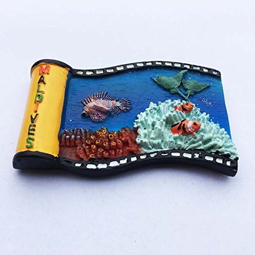 Kühlschrankmagnet Malediven 3D Souvenir - Handbemalter Urlaubs-Magnet Für Kühlschrank & Dekoration