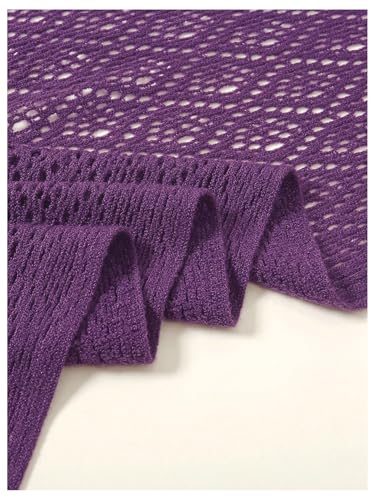 Image of Verdusa Women's Boho Fringe Crochet Shawl Hollow Out Knitted Wrap Cape Cardigan