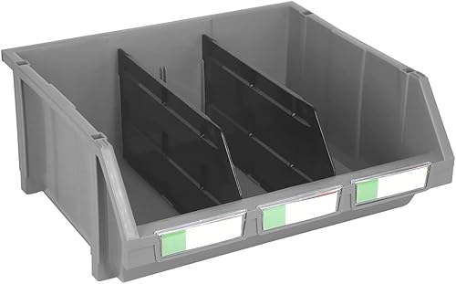 Miniatura 2 de Organizador de contenedores de almacenamiento termoplástico resistente, apilable, colgante, de conexión lateral, paquete de 2 unidades, extra grande