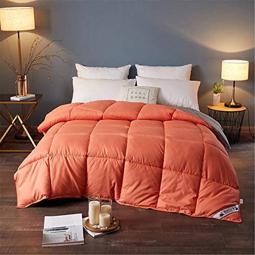 BEDSETS Bettdecke 200x200 cm 4 Jahreszeiten, Oeko-Test Zertifiziert Atmungsaktive Schlafdecke, Super Weiche Kuschelige Steppdecke (Orange,220x240cm3kg) Cover