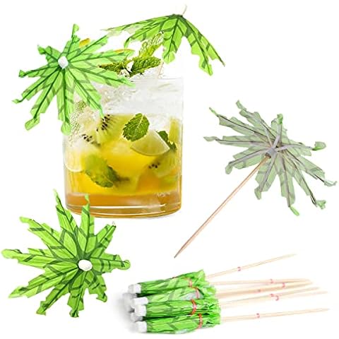 KIMOBER 50PCS Tropical Cocktail Umbrella Picks Cover