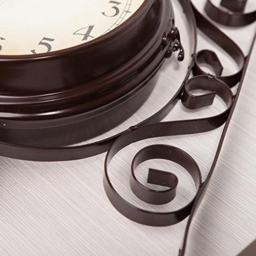 Promnote Station Style Garden Clock,Outdoor Indoor Clock Double Sided