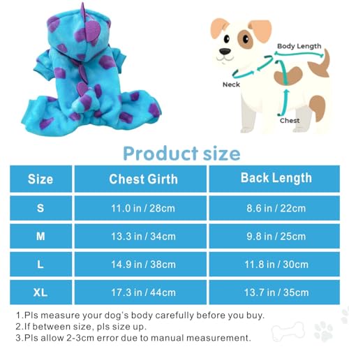 Disfraz de Dinosaurio para Perros Pequeños Idepet Large Azul miniatura 3