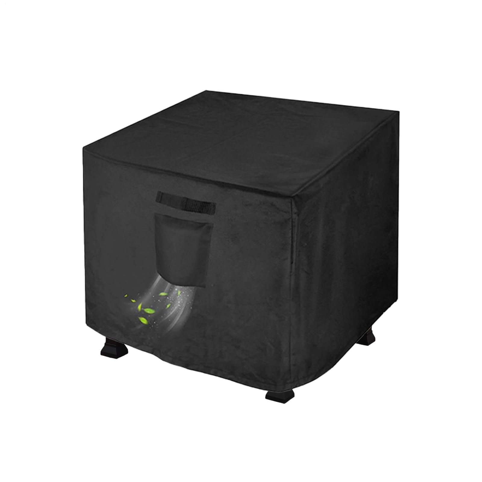 Housse de brasero imperméable – 81 x 81 x 61 cm – Revêtement en PVC robuste – Protection UV – Bouclier de foyer carré pour terrasse, balcon, terrasse, voyage, camping